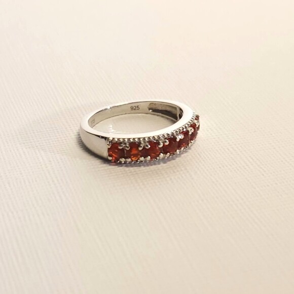 Fire Opal Band Ring Size 6 - Picture 8 of 13